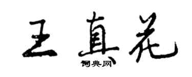 曾慶福王真花行書個性簽名怎么寫