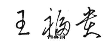 駱恆光王福貴草書個性簽名怎么寫