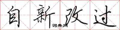 田英章自新改過行書怎么寫
