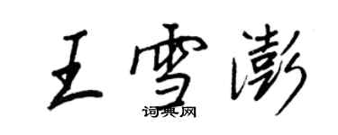 王正良王雪澎行書個性簽名怎么寫