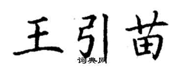 丁謙王引苗楷書個性簽名怎么寫