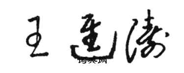 駱恆光王進濤草書個性簽名怎么寫