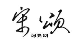 駱恆光宋頌草書個性簽名怎么寫