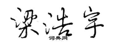 曾慶福梁浩宇行書個性簽名怎么寫