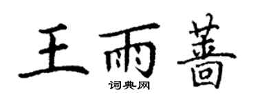 丁謙王雨薔楷書個性簽名怎么寫