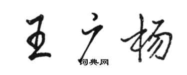 駱恆光王廣楊行書個性簽名怎么寫
