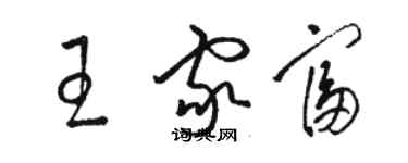 駱恆光王家富草書個性簽名怎么寫