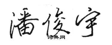 駱恆光潘俊宇行書個性簽名怎么寫