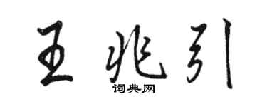 駱恆光王兆引行書個性簽名怎么寫