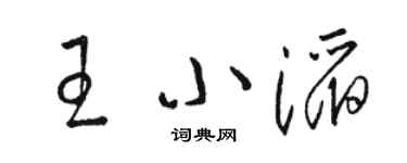 駱恆光王小滔草書個性簽名怎么寫