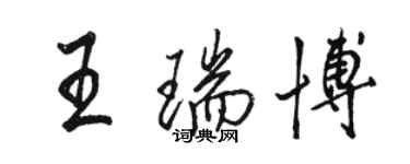 駱恆光王瑞博行書個性簽名怎么寫
