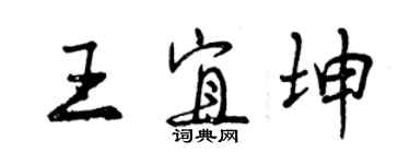 曾慶福王宜坤行書個性簽名怎么寫