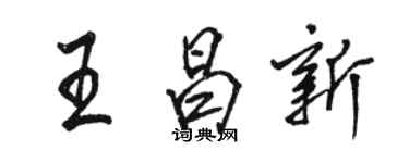 駱恆光王昌新行書個性簽名怎么寫