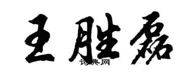 胡問遂王勝磊行書個性簽名怎么寫