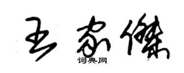 朱錫榮王家傑草書個性簽名怎么寫