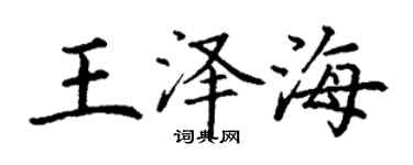 丁謙王澤海楷書個性簽名怎么寫