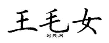 丁謙王毛女楷書個性簽名怎么寫