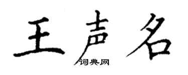 丁謙王聲名楷書個性簽名怎么寫