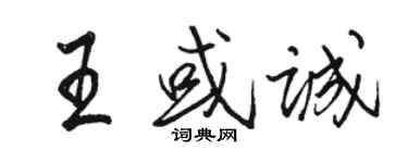 駱恆光王或誠行書個性簽名怎么寫