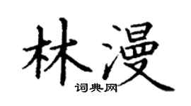 丁謙林漫楷書個性簽名怎么寫