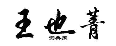 胡問遂王也菁行書個性簽名怎么寫