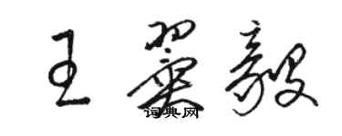 駱恆光王翼毅草書個性簽名怎么寫