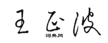 駱恆光王正波草書個性簽名怎么寫
