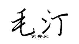 王正良毛汀行書個性簽名怎么寫