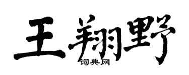 翁闓運王翔野楷書個性簽名怎么寫