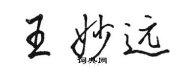駱恆光王妙遠行書個性簽名怎么寫