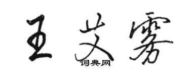 駱恆光王艾霧行書個性簽名怎么寫