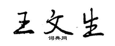 曾慶福王文生行書個性簽名怎么寫