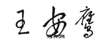 駱恆光王安鷹草書個性簽名怎么寫