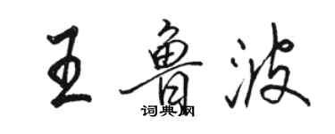 駱恆光王魯波行書個性簽名怎么寫