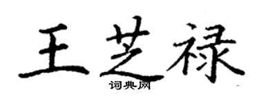 丁謙王芝祿楷書個性簽名怎么寫