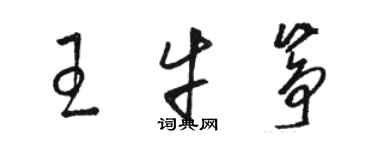 駱恆光王牛箏草書個性簽名怎么寫