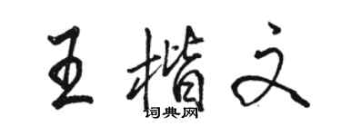 駱恆光王楷文行書個性簽名怎么寫
