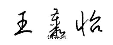 梁錦英王叢怡草書個性簽名怎么寫