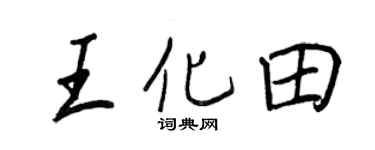 王正良王化田行書個性簽名怎么寫