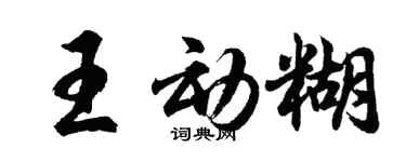 胡問遂王動糊行書個性簽名怎么寫