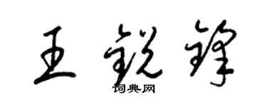 梁錦英王銳鋒草書個性簽名怎么寫