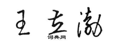 駱恆光王立渤草書個性簽名怎么寫