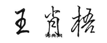 駱恆光王肖梧行書個性簽名怎么寫