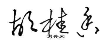 駱恆光胡桂香草書個性簽名怎么寫