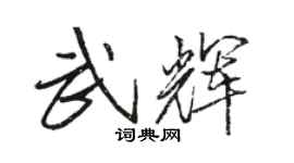 駱恆光武輝行書個性簽名怎么寫