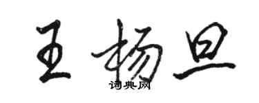駱恆光王楊旦行書個性簽名怎么寫