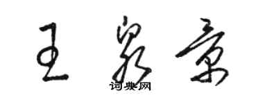 駱恆光王泉景草書個性簽名怎么寫