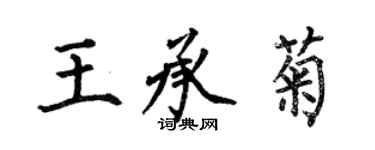 何伯昌王承菊楷書個性簽名怎么寫