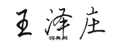 駱恆光王澤莊行書個性簽名怎么寫