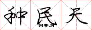 龐中華種民天行書怎么寫